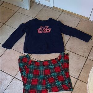 Cozy  Adult Pajama Set - Navy and Red Plaid
